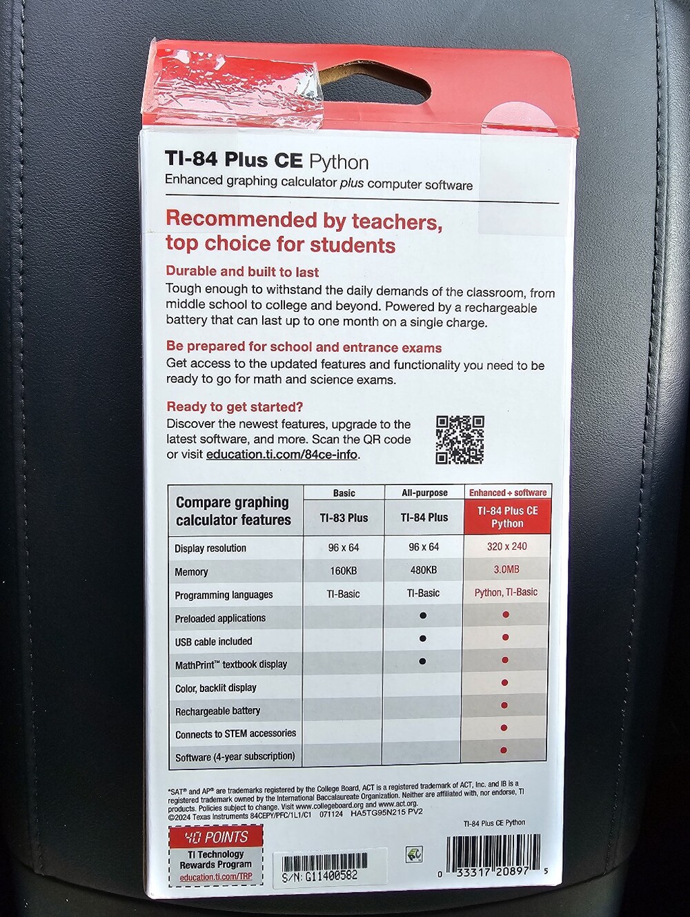 NEW Texas Instruments TI-84 Plus CE Python Graphing Calculator - Color Screen - Picture 2 of 2